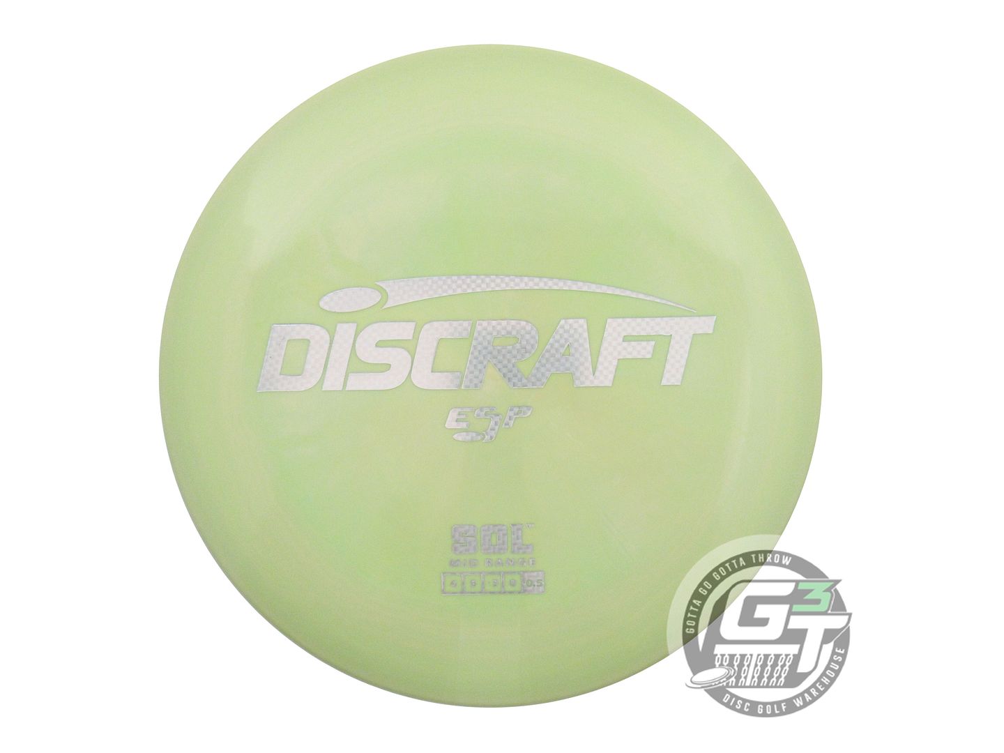 NOS Discraft ESP Sol 176g Lime Silver Weave Foil Midrange Golf Disc