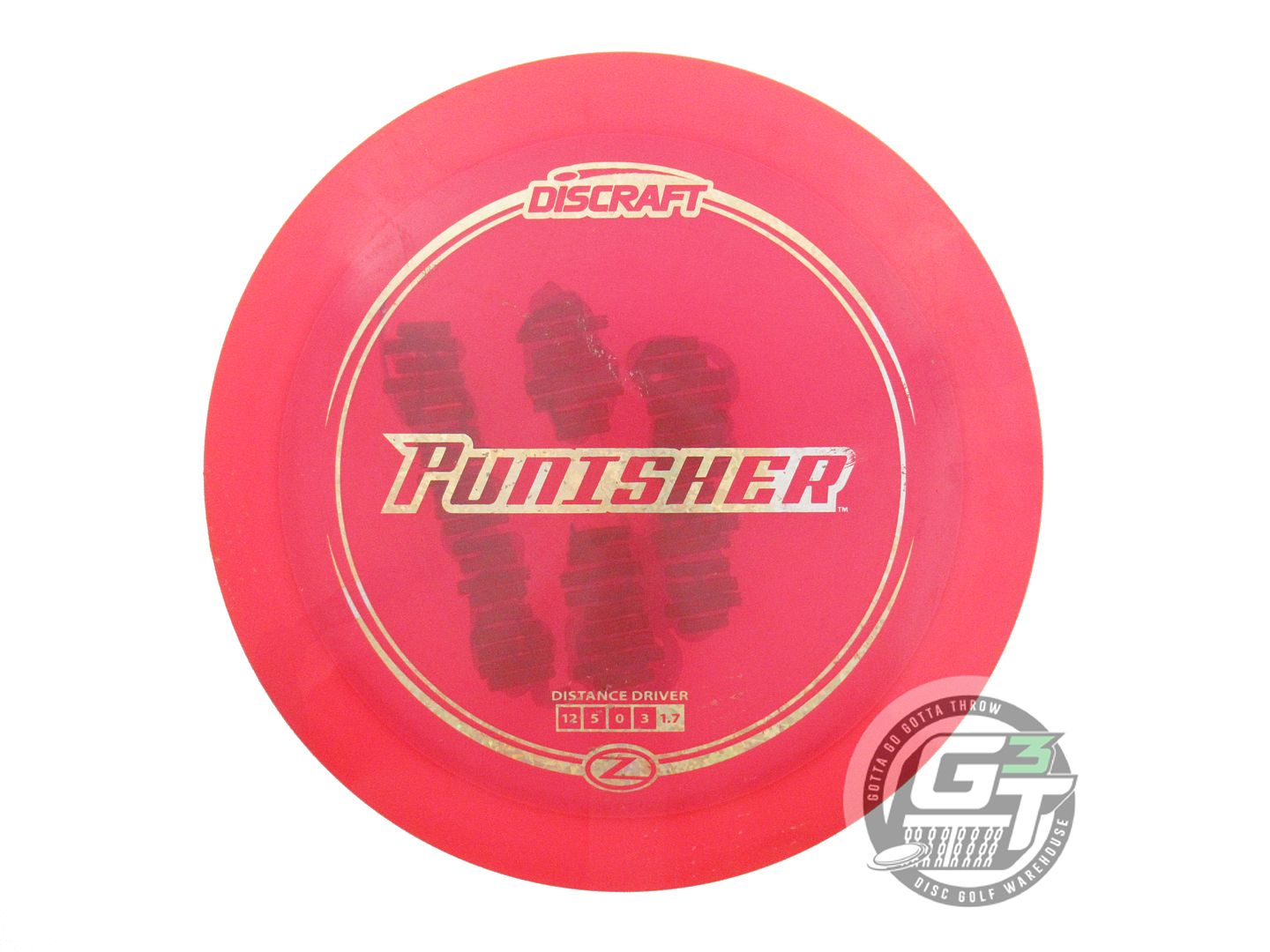 USED Discraft Z Punisher 171g Red Gold Shatter Foil Distance Driver Golf Disc