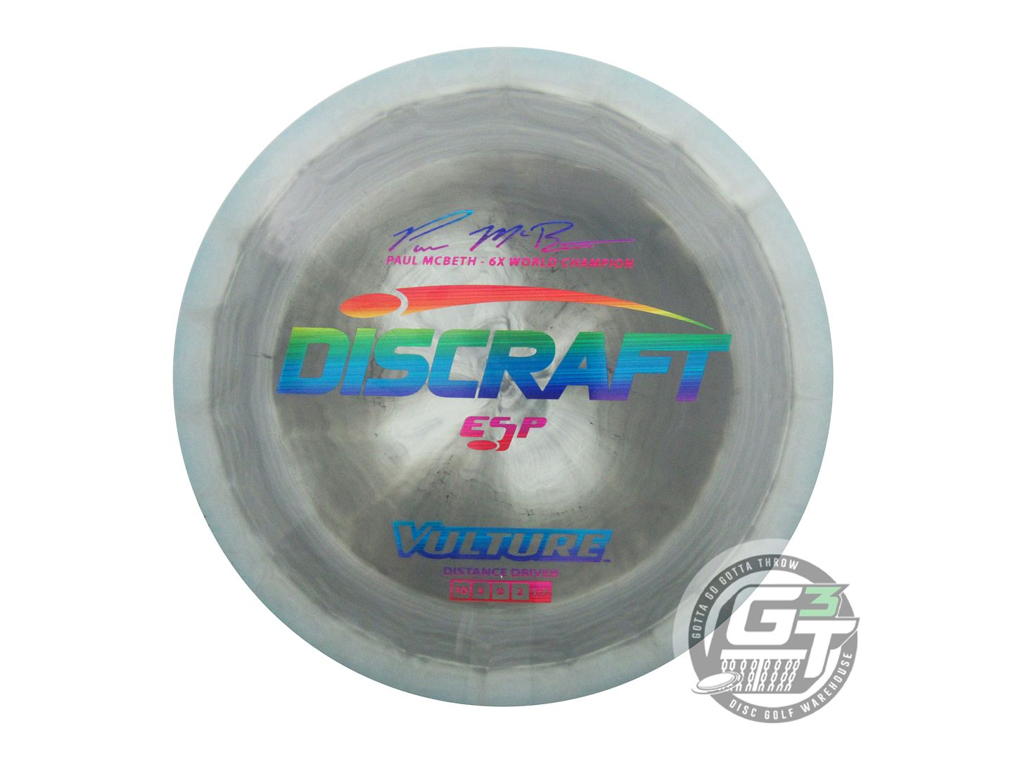 USED Discraft [McBETH] ESP Vulture 176g Gray Rainbow Laser Distance Driver Disc