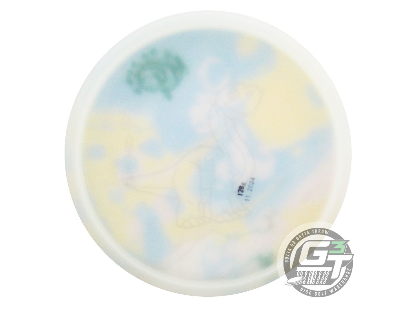 USED ABC Discs Platinum Flying Squirrel 128g White HOME DYED Midrange Golf Disc