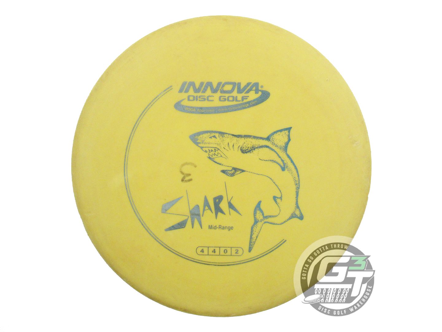 USED Innova DX Shark 173g Yellow Silver Foil Midrange Golf Disc
