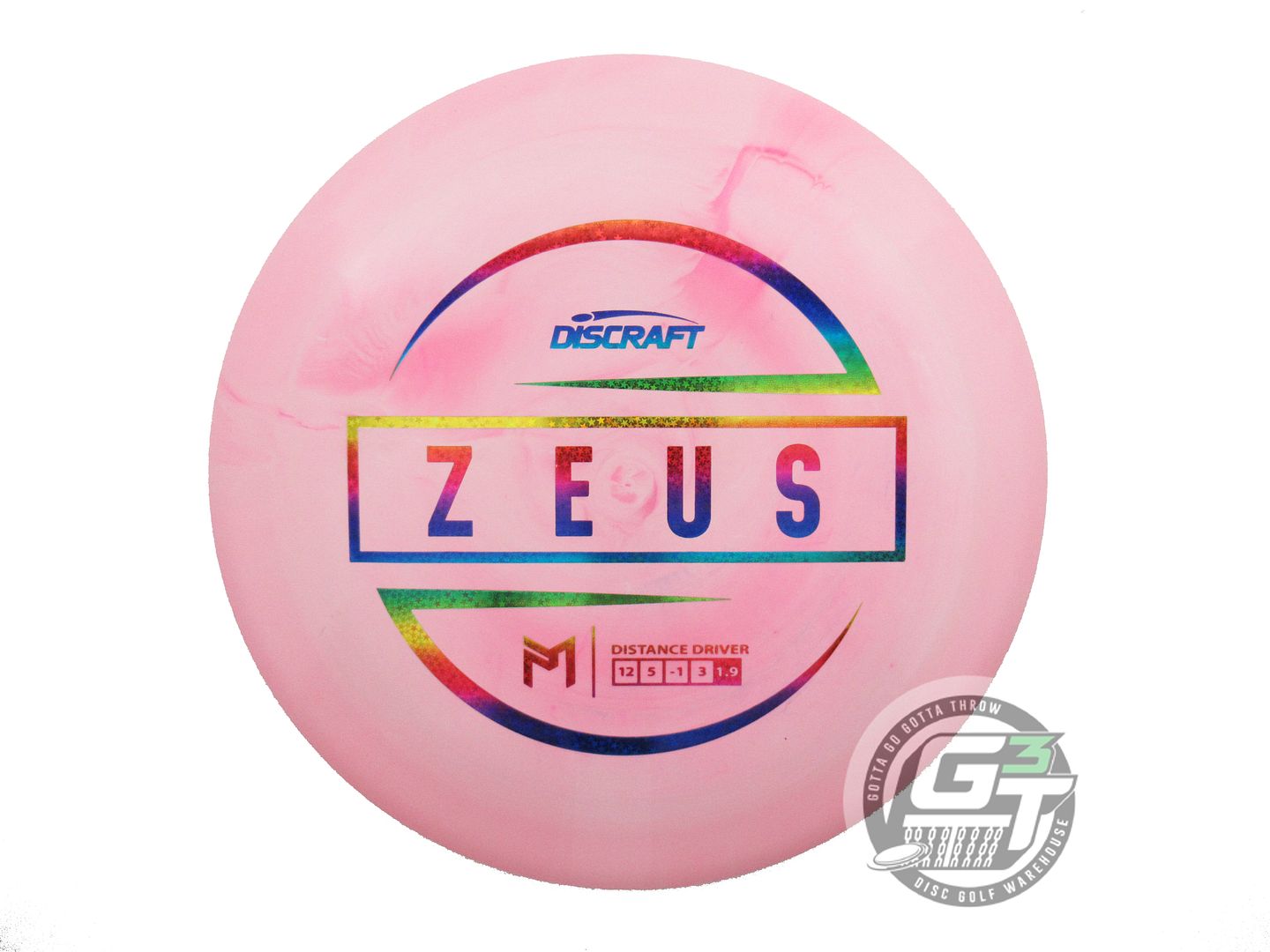 NOS Discraft [McBETH] ESP Zeus 174g Pink Rainbow Star Foil Driver Golf Disc