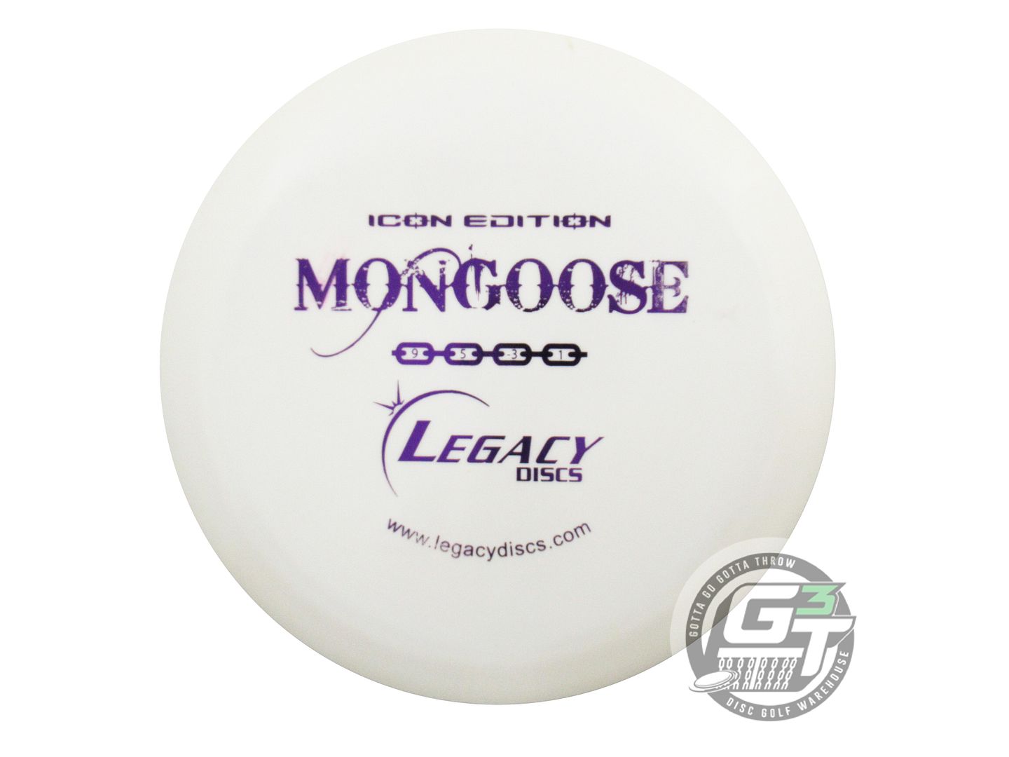 USED Legacy Discs Icon Mongoose 178g White Purple Foil Fairway Driver Golf Disc