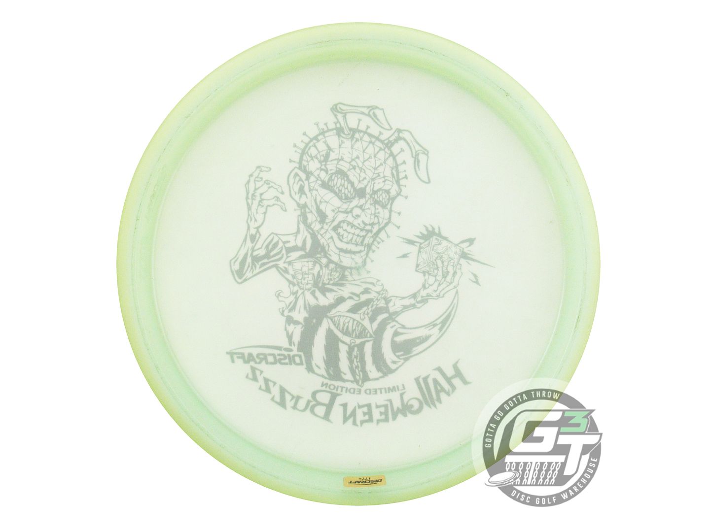USED Discraft HALLOWEEN Glo Z Buzzz 179g PINHEAD Silver Foil Midrange Golf Disc