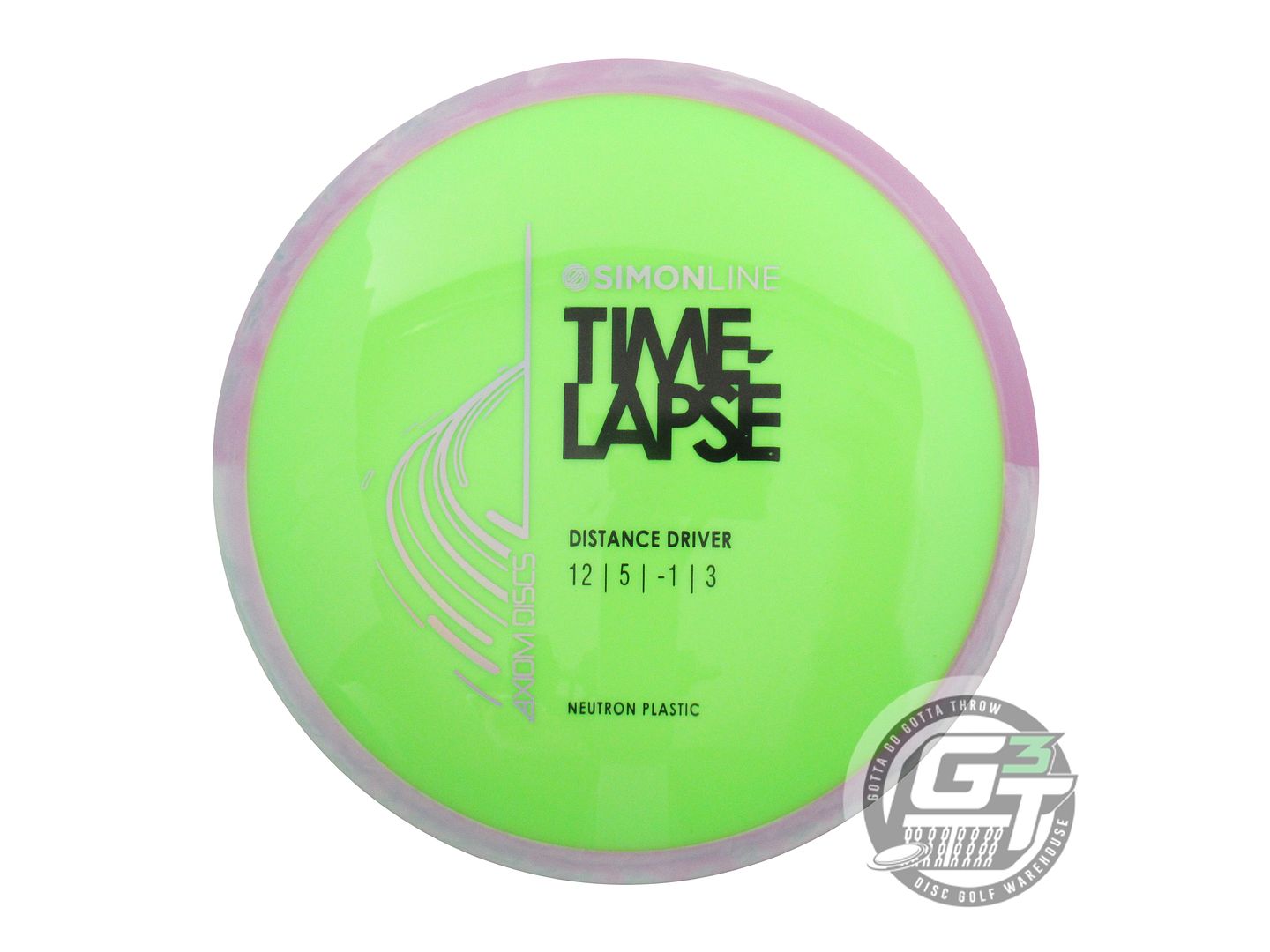 NOS Axiom Discs [LIZOTTE] Neutron Time Lapse 173g Lime Pink Rim Driver Disc