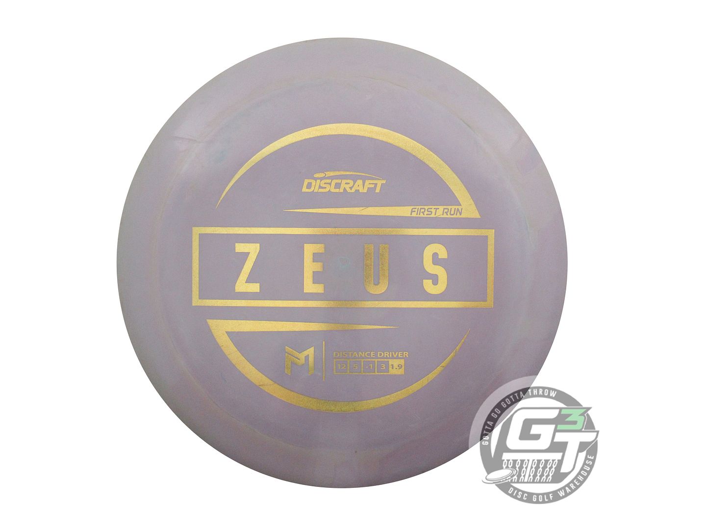 USED Discraft [McBETH] FIRST RUN ESP Zeus 174g Gray-Purp Glitter Driver Disc