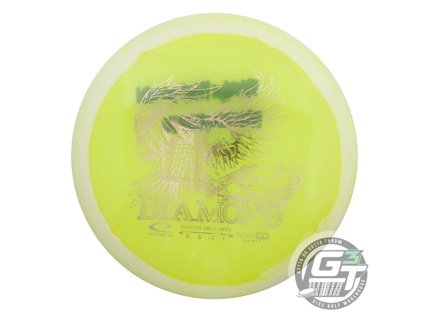 USED Latitude 64 Opto Ice Orbit Diamond 157g White-Yellow Fairway Driver Disc