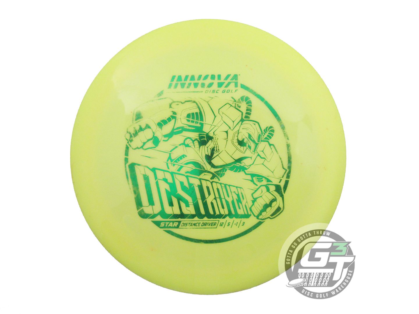 USED Innova Star Destroyer 175g Yellow Green Foil Distance Driver Golf Disc