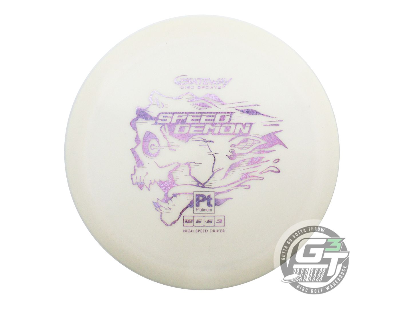 NOS Gateway Platinum Speed Demon 177g White Lilac Foil Distance Driver Golf Disc