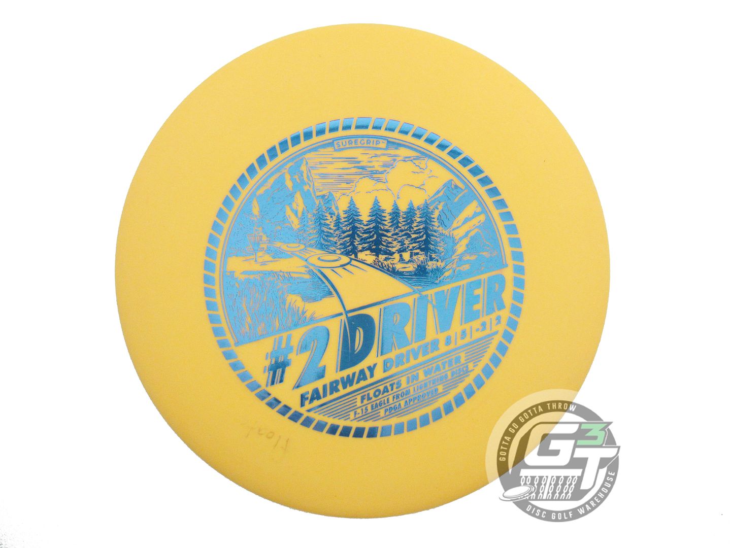 USED Lightning SureGrip #2 Driver 176g Yellow Blue Foil Fairway Driver Golf Disc