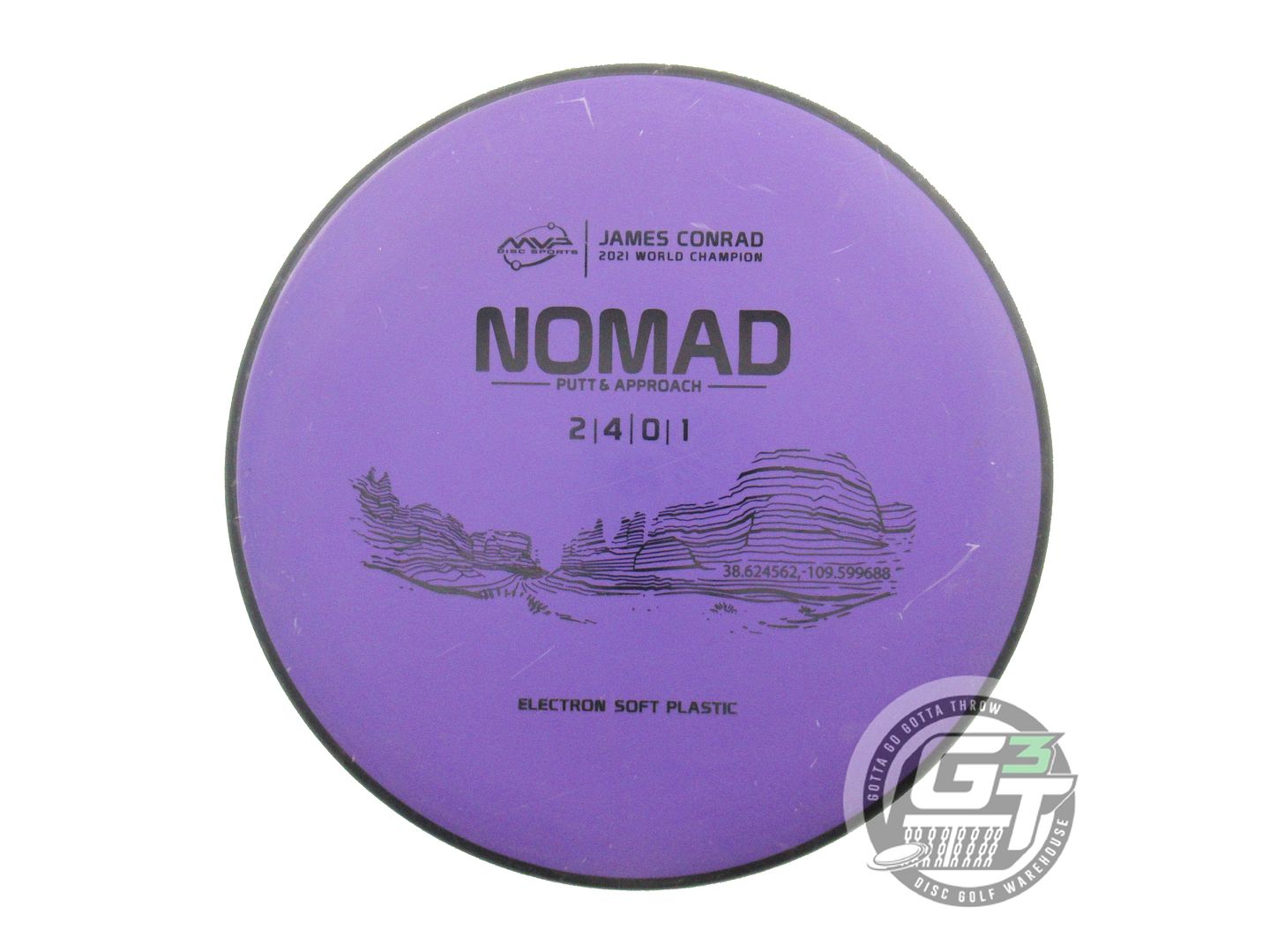 USED MVP Disc Sports [CONRAD] Electron Soft Nomad 174g Purple Putter Golf Disc