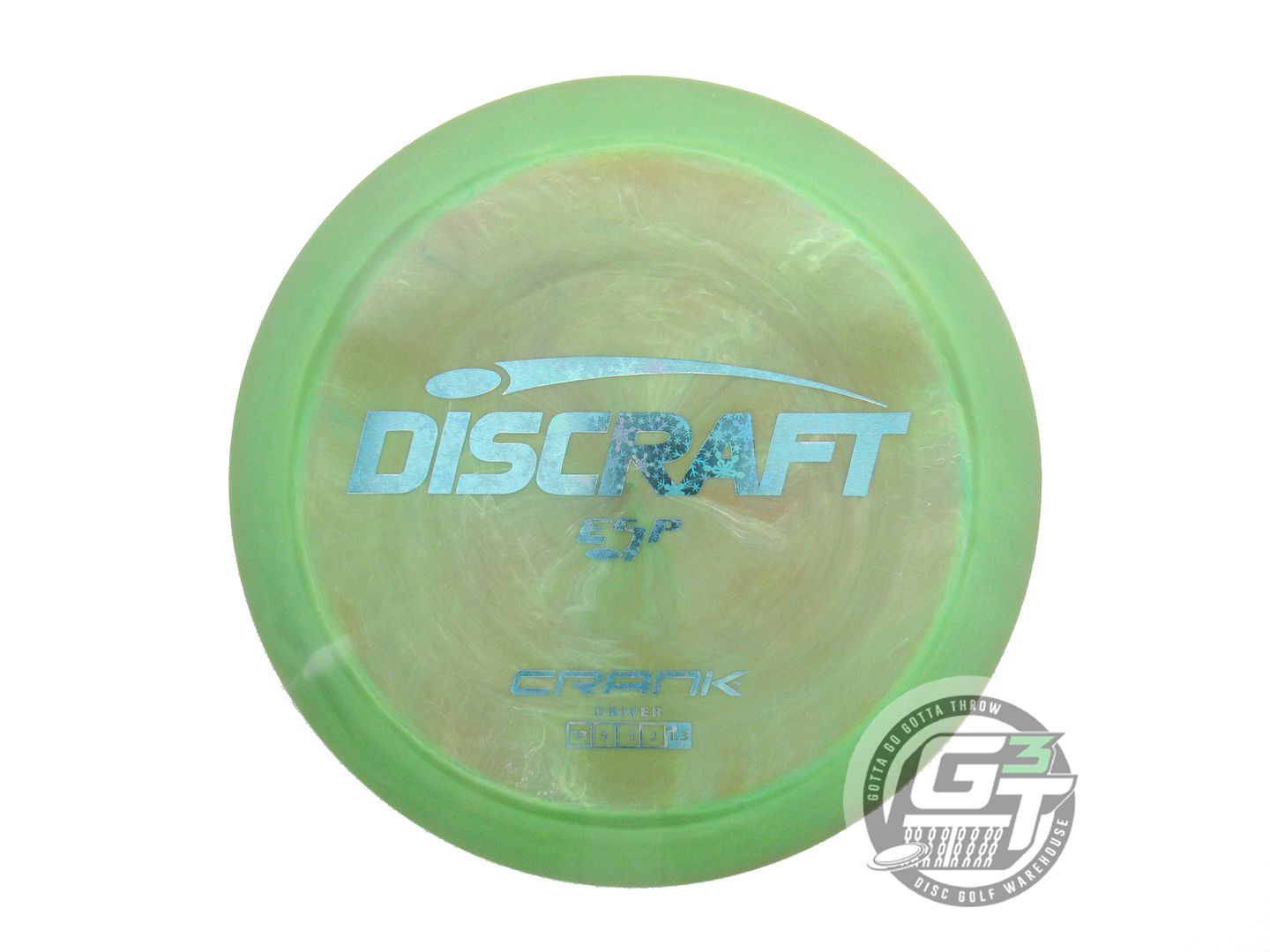 USED Discraft ESP Crank 173g Olive Swirl Snowflake Foil Distance Driver Disc