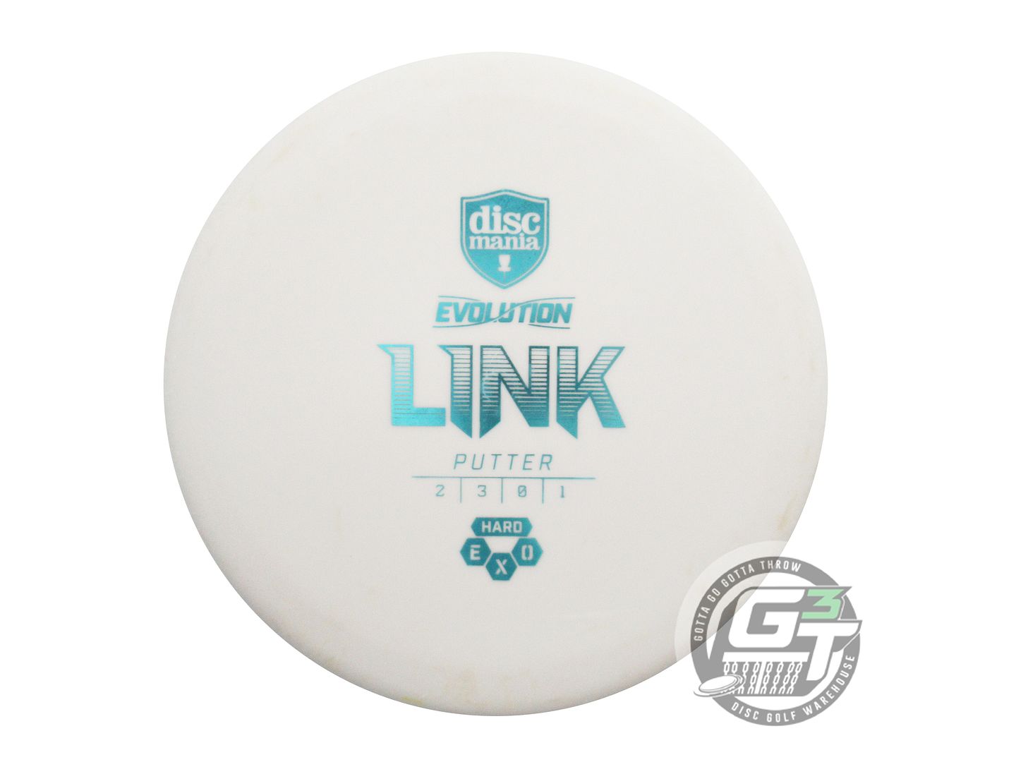 USED DiscMania EXO Hard Link 173g White Aqua Foil E Putter Golf Disc