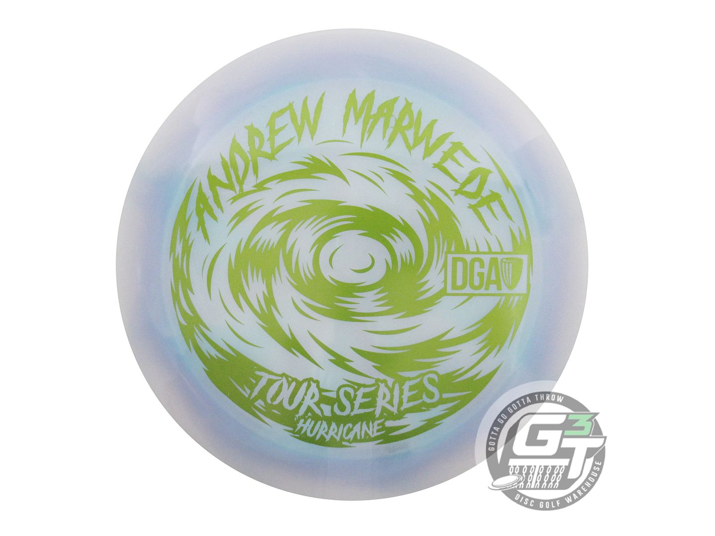 NOS DGA [MARWEDE] Swirl Hurricane 173g Lilac Lime Foil Distance Driver Golf Disc