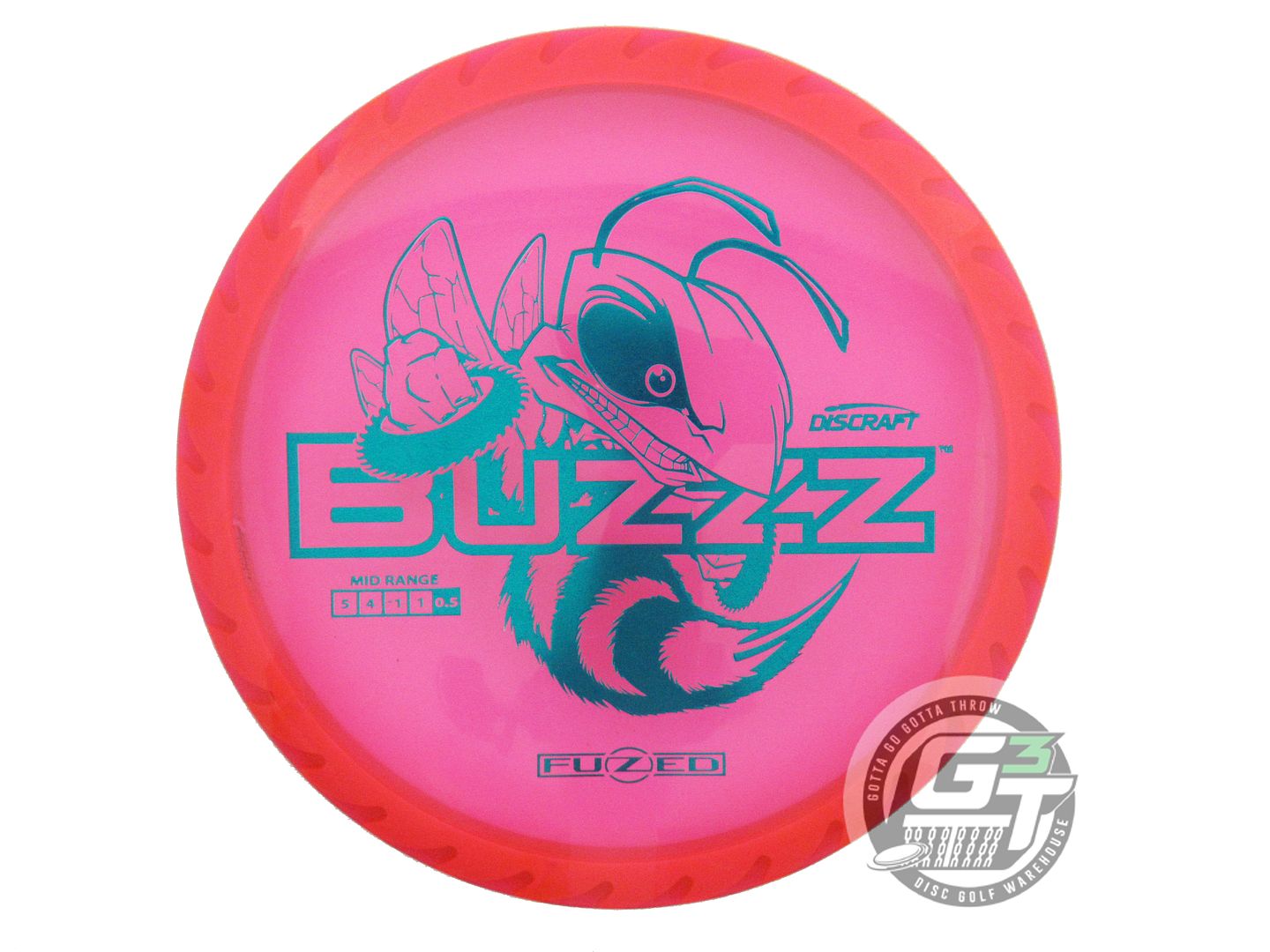 USED Discraft FuZed BuzzzSaw Buzzz 174g Pink Teal Foil Midrange Golf Disc