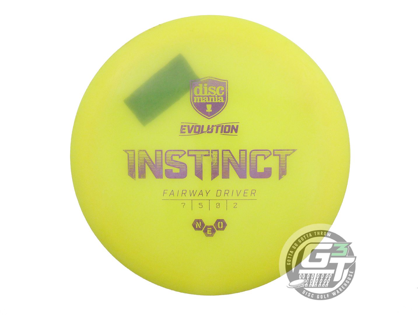 USED DiscMania Neo Instinct 173g Yellow Lilac Foil Fairway Driver Golf Disc