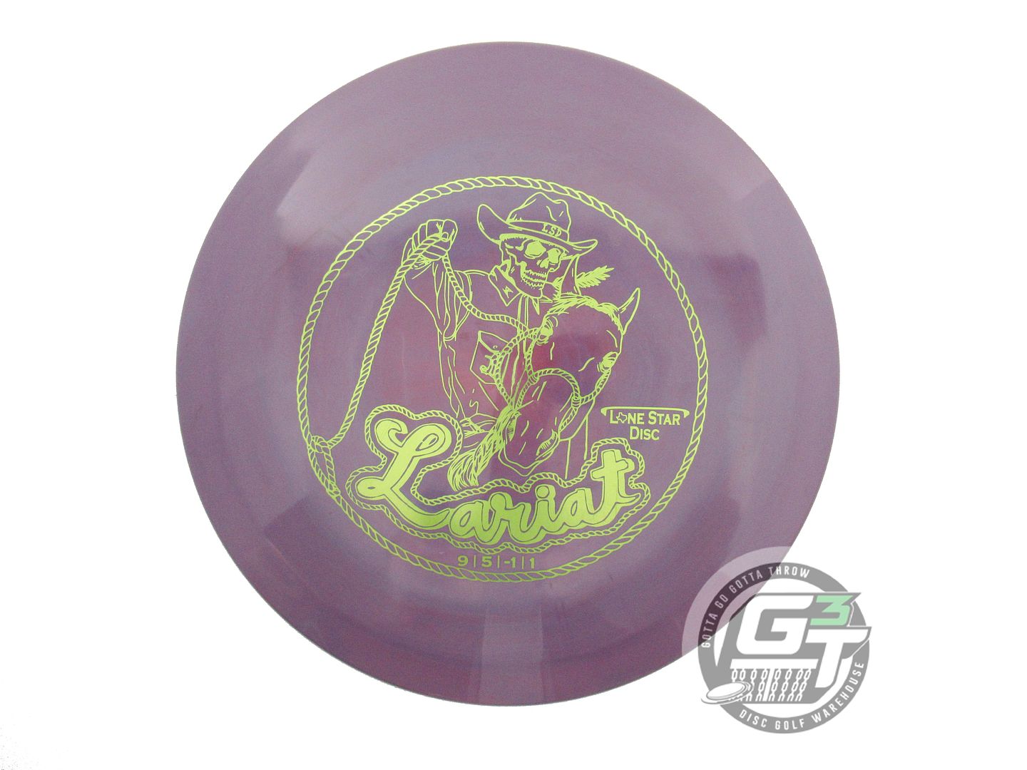 USED Lone Star [ARTIST] Alpha Lariat 166g Purple Lime Foil Fairway Driver Disc