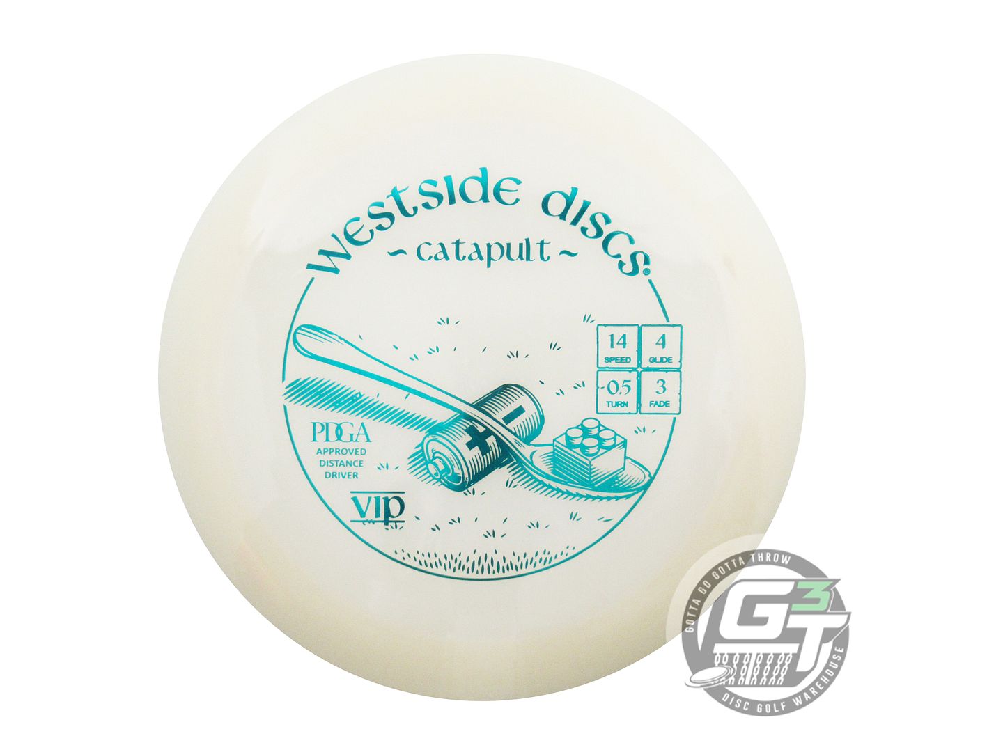 USED Westside Discs VIP Catapult 164g White Teal Foil Distance Driver Golf Disc
