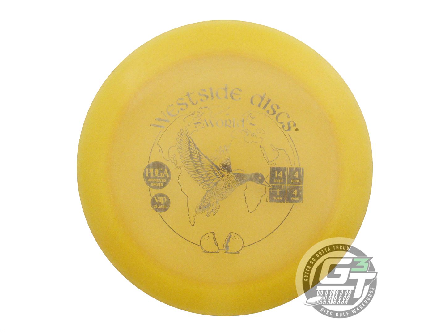 USED Westside Discs VIP World 175g Yellow Black Stamp Distance Driver Golf Disc