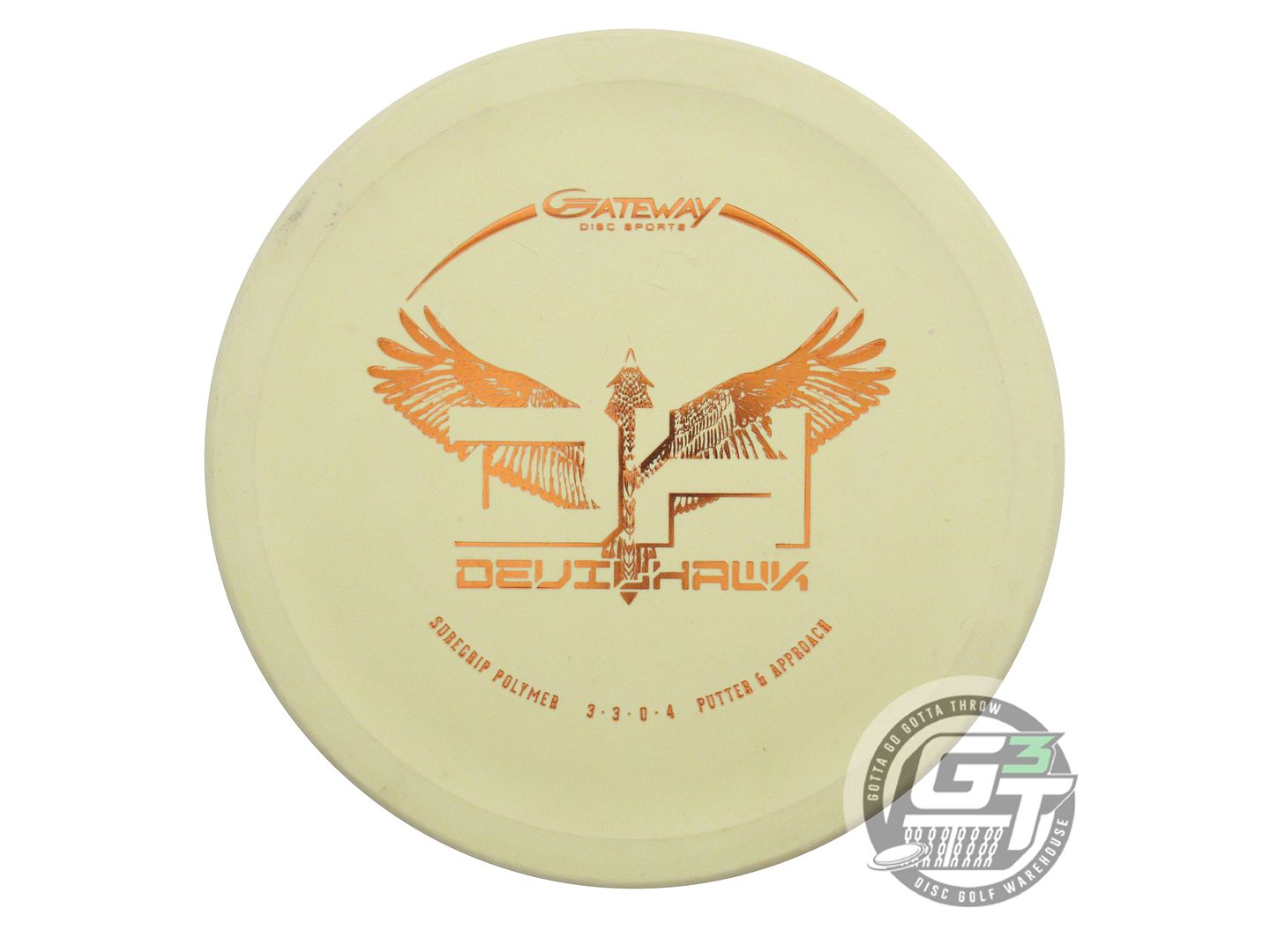 USED Gateway SureGrip Soft Devil Hawk 174g Yellow Copper Foil Putter Golf Disc