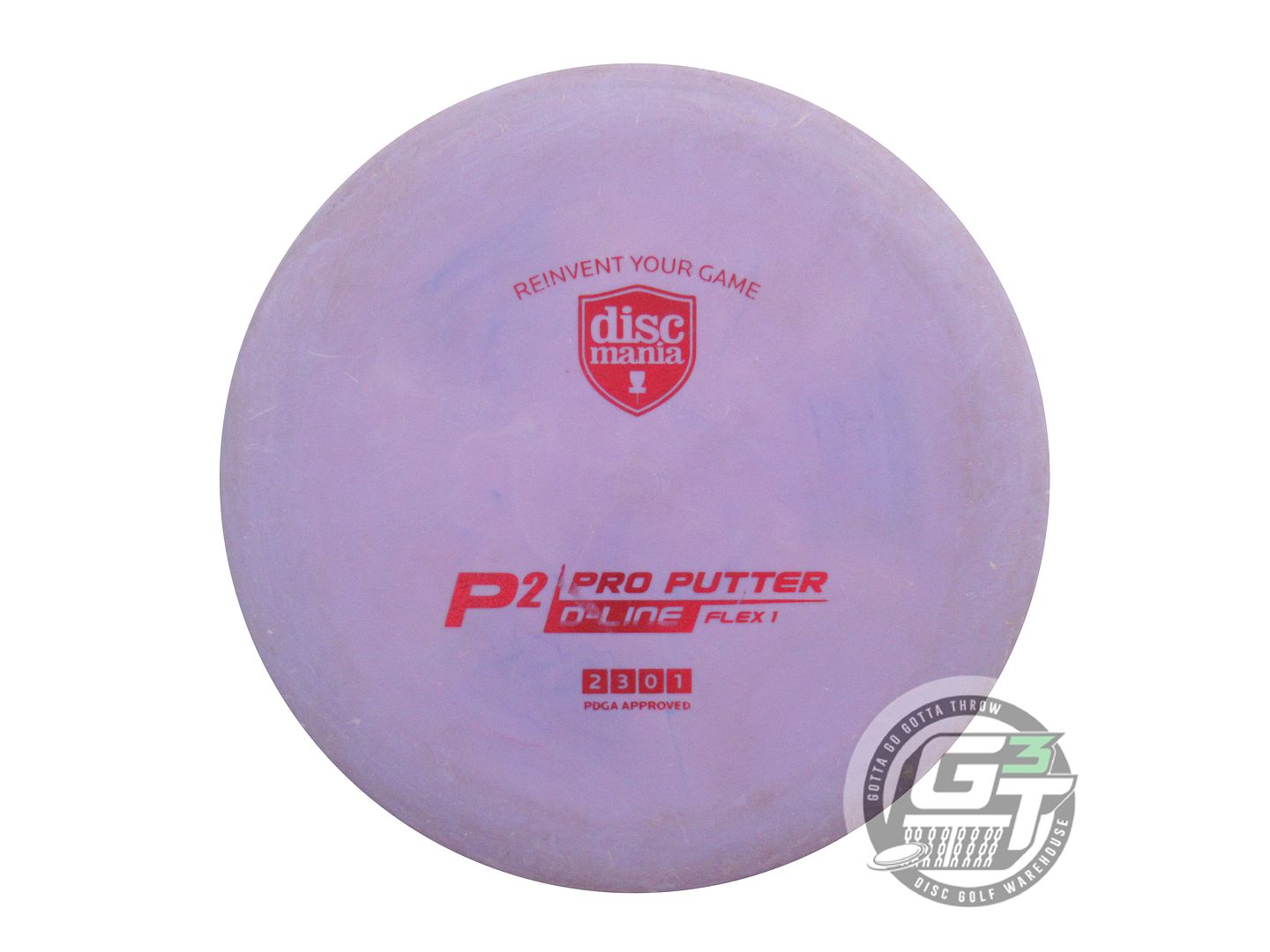 USED DiscMania D-Line Flex 1 P2 176g Purple Red Foil Putter Golf Disc