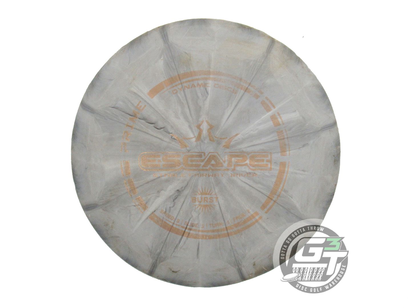 USED Dynamic Discs Prime Burst Escape 173g Gray Gold Foil Fairway Driver Disc