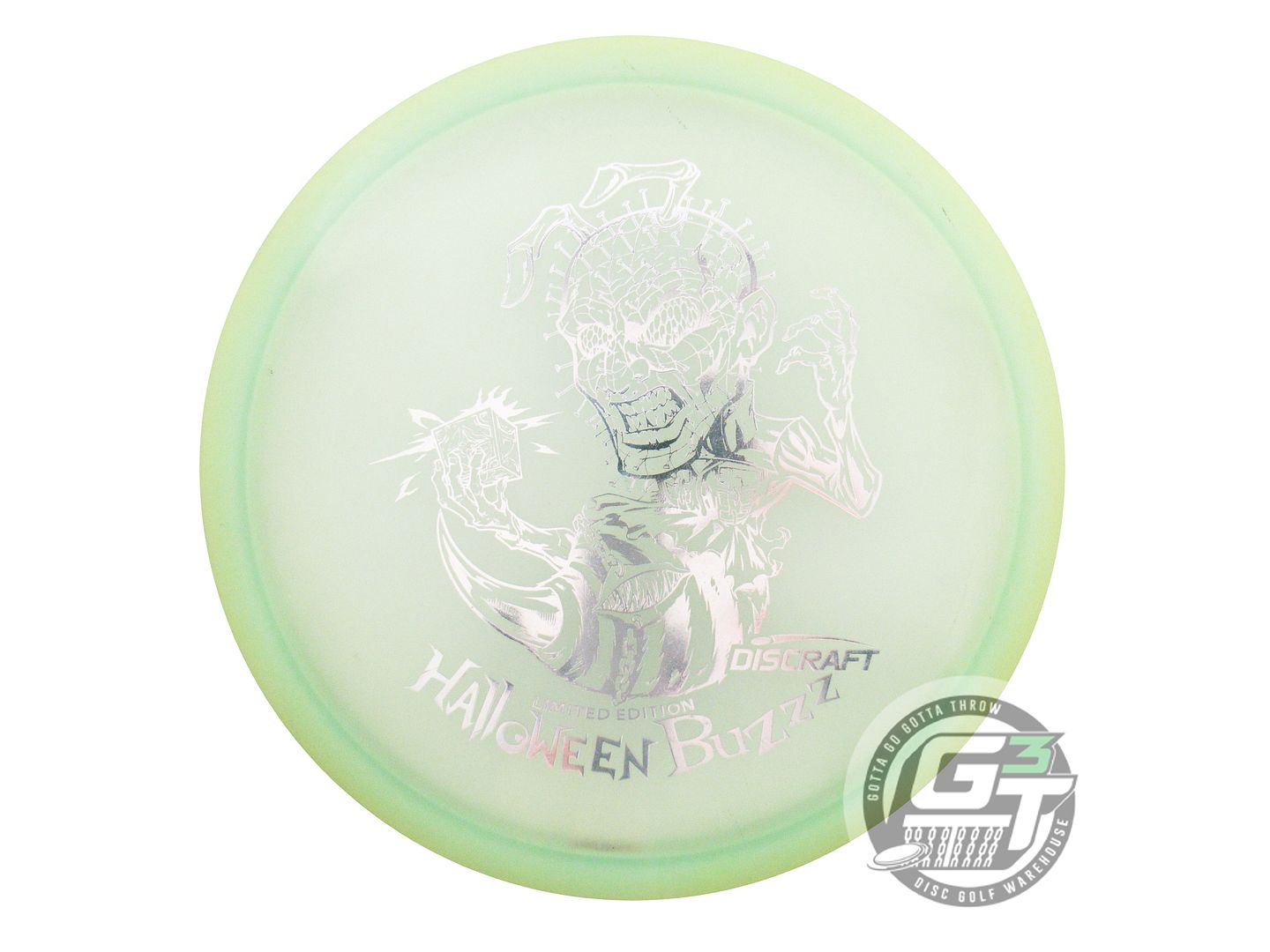 USED Discraft HALLOWEEN Glo Z Buzzz 179g PINHEAD Silver Foil Midrange Golf Disc