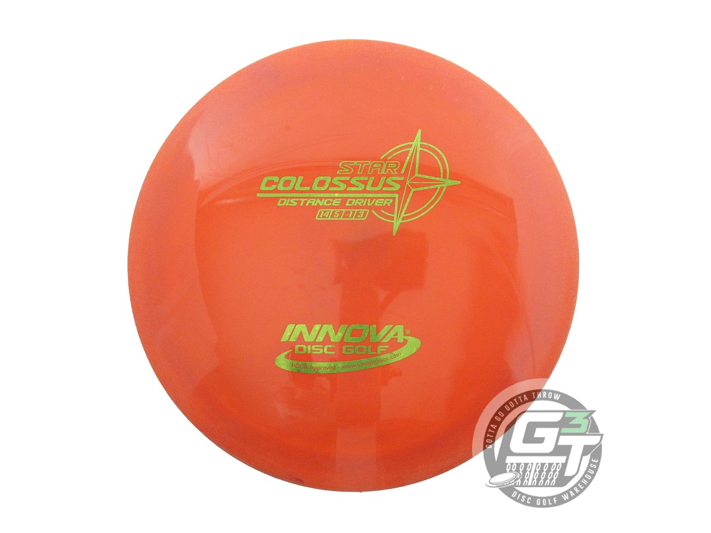 USED Innova Star Colossus 170g Orange Lime Star Foil Distance Driver Golf Disc