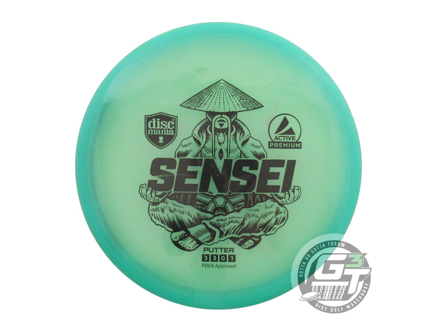 USED DiscMania Active Premium Sensei 174g Green Black Stamp Putter Golf Disc