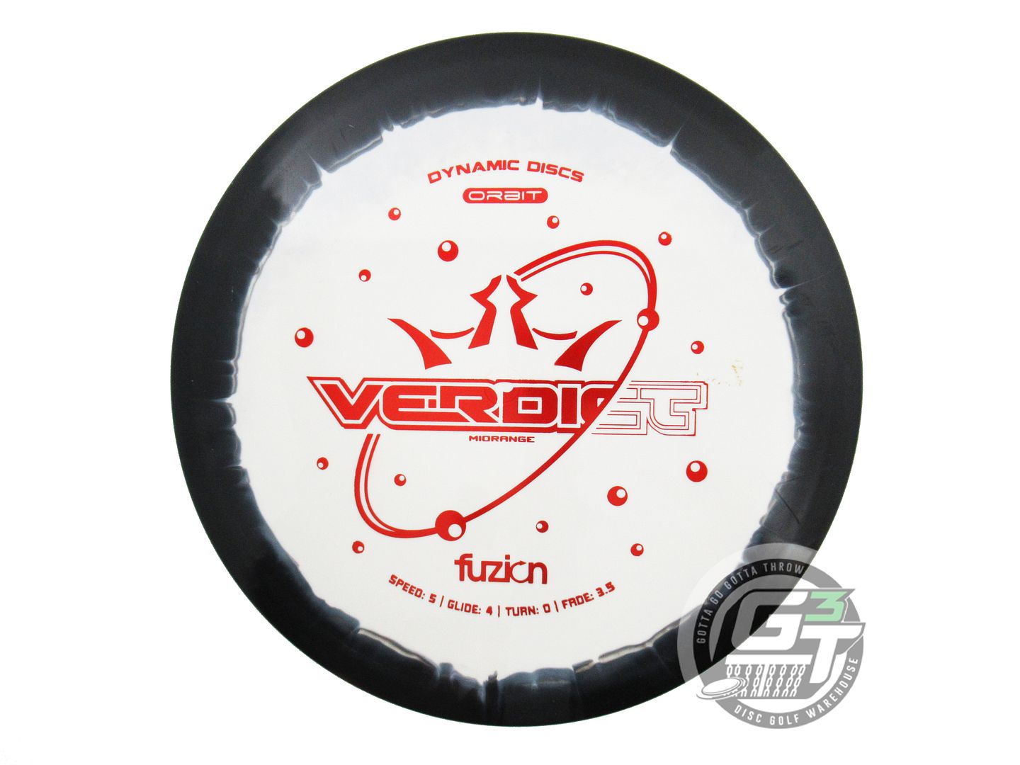 USED Dynamic Discs Fuzion Orbit Verdict 177g Black-White Midrange Golf Disc
