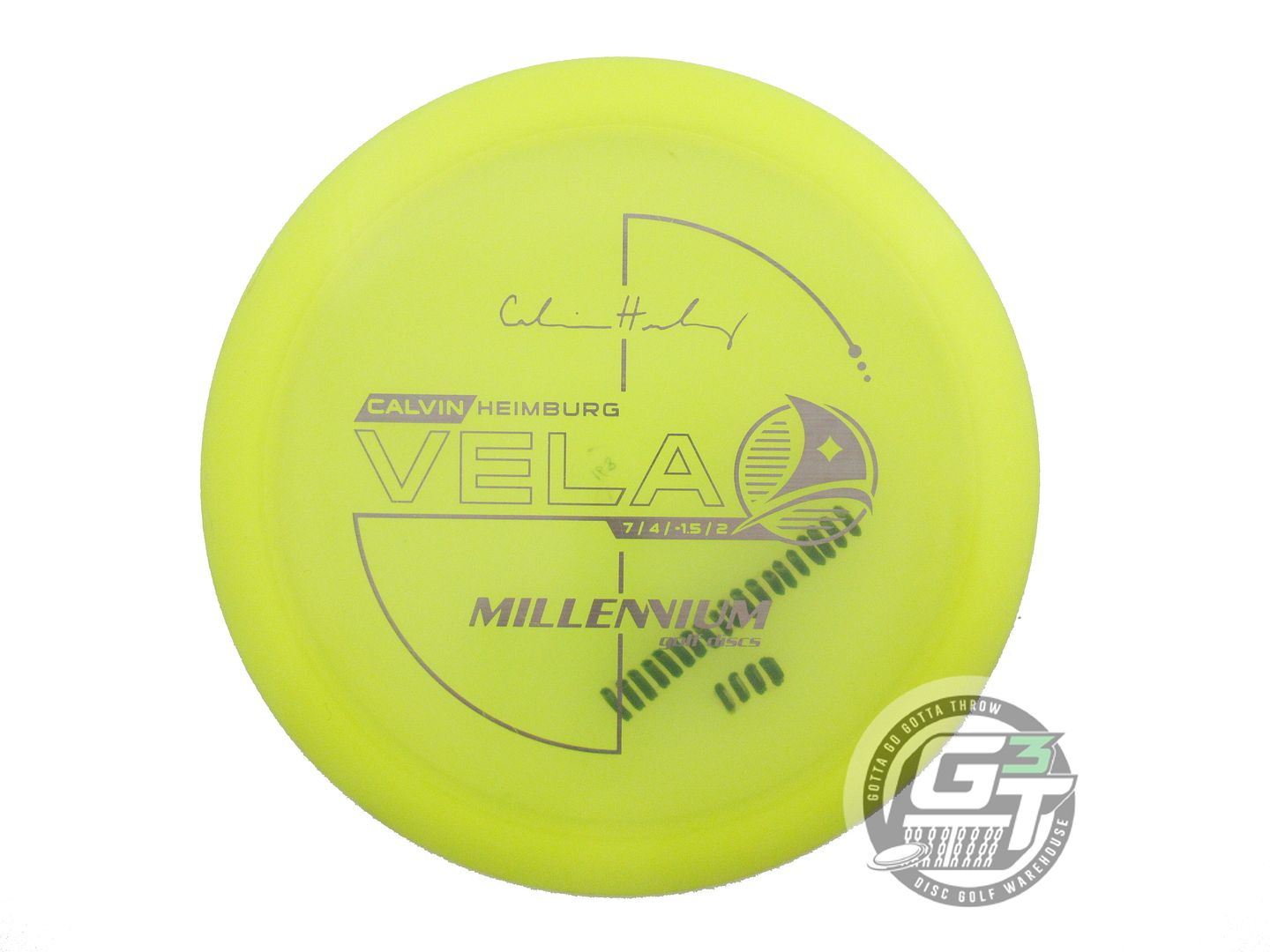 USED Millennium [HEIMBURG] Quantum Vela 168g Yellow Gray Laser Foil Driver Disc