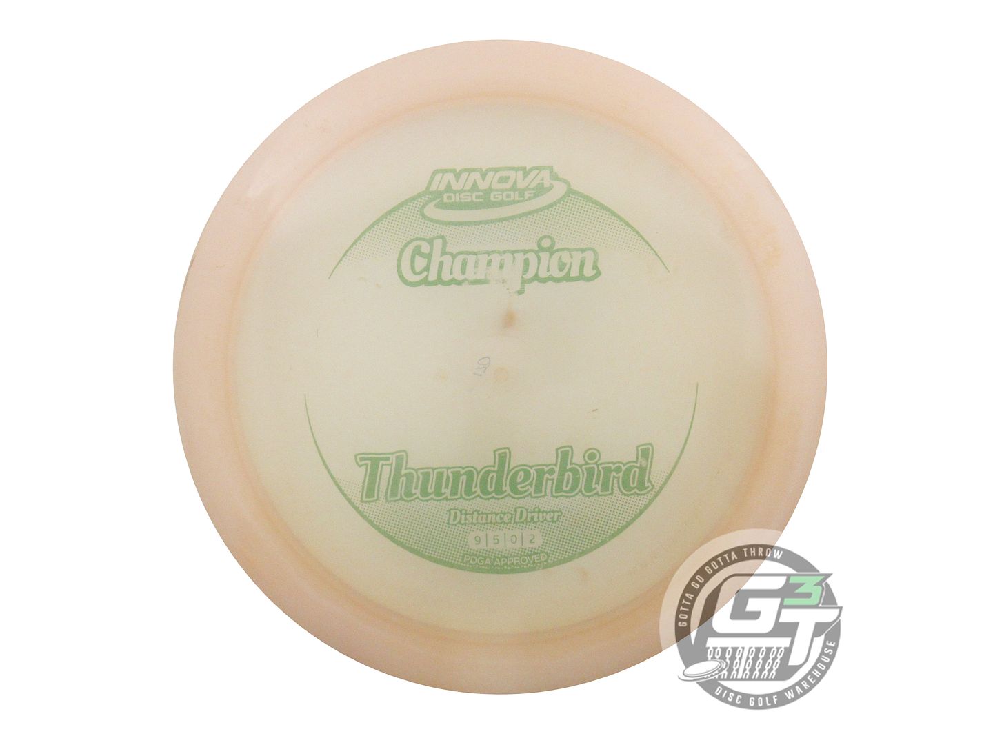 USED Innova Champion Thunderbird 170g Cream Green Stamp Distance Driver Disc