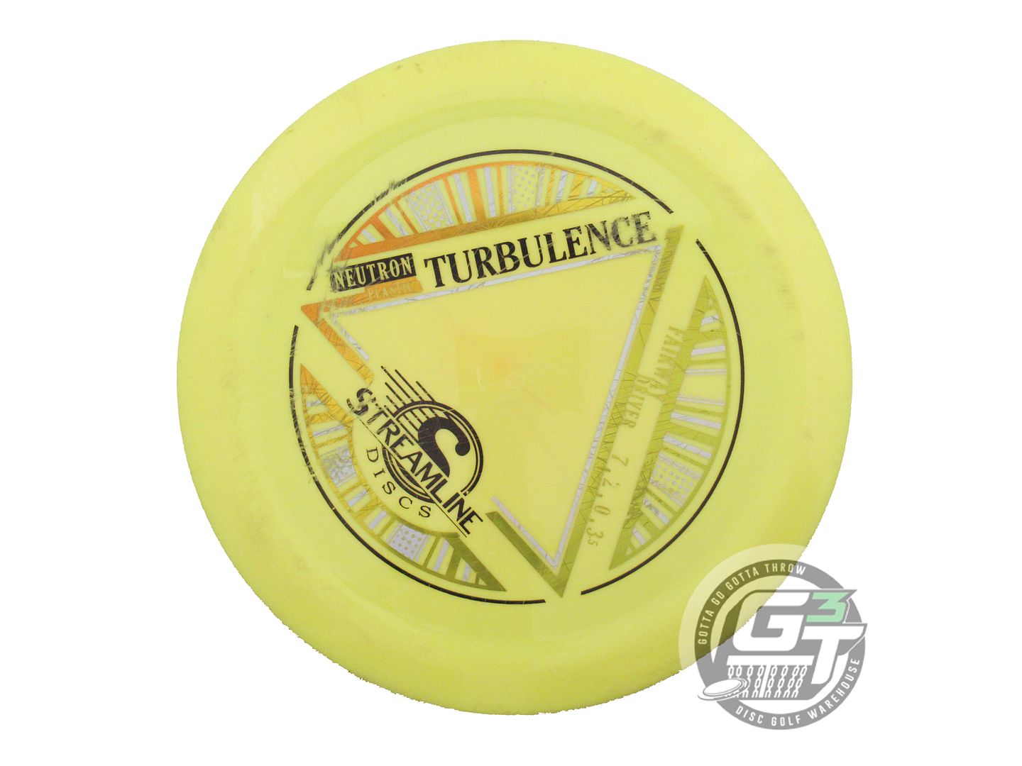 USED Streamline Discs Neutron Turbulence 172g Yellow Fairway Driver Golf Disc