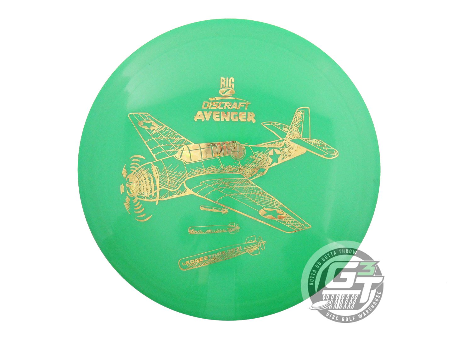 NOS Discraft Big Z Avenger 174g Green Gold Flower Foil Distance Driver Golf Disc