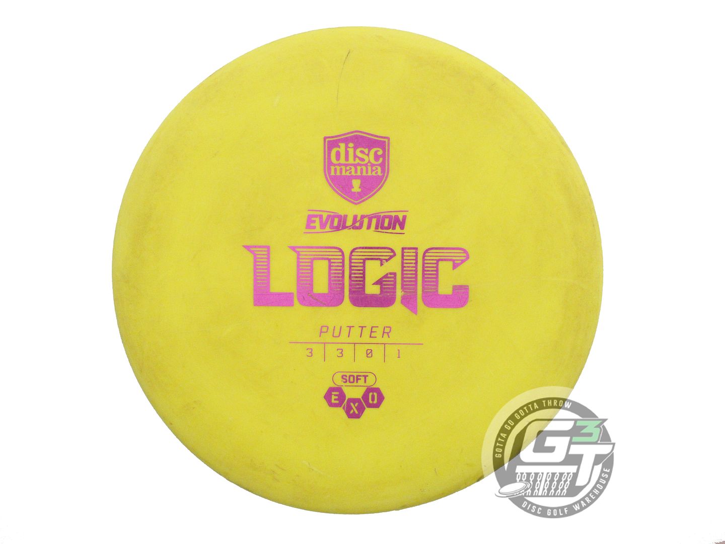 USED DiscMania EXO Soft Logic 175g Yellow Magenta Foil Putter Golf Disc