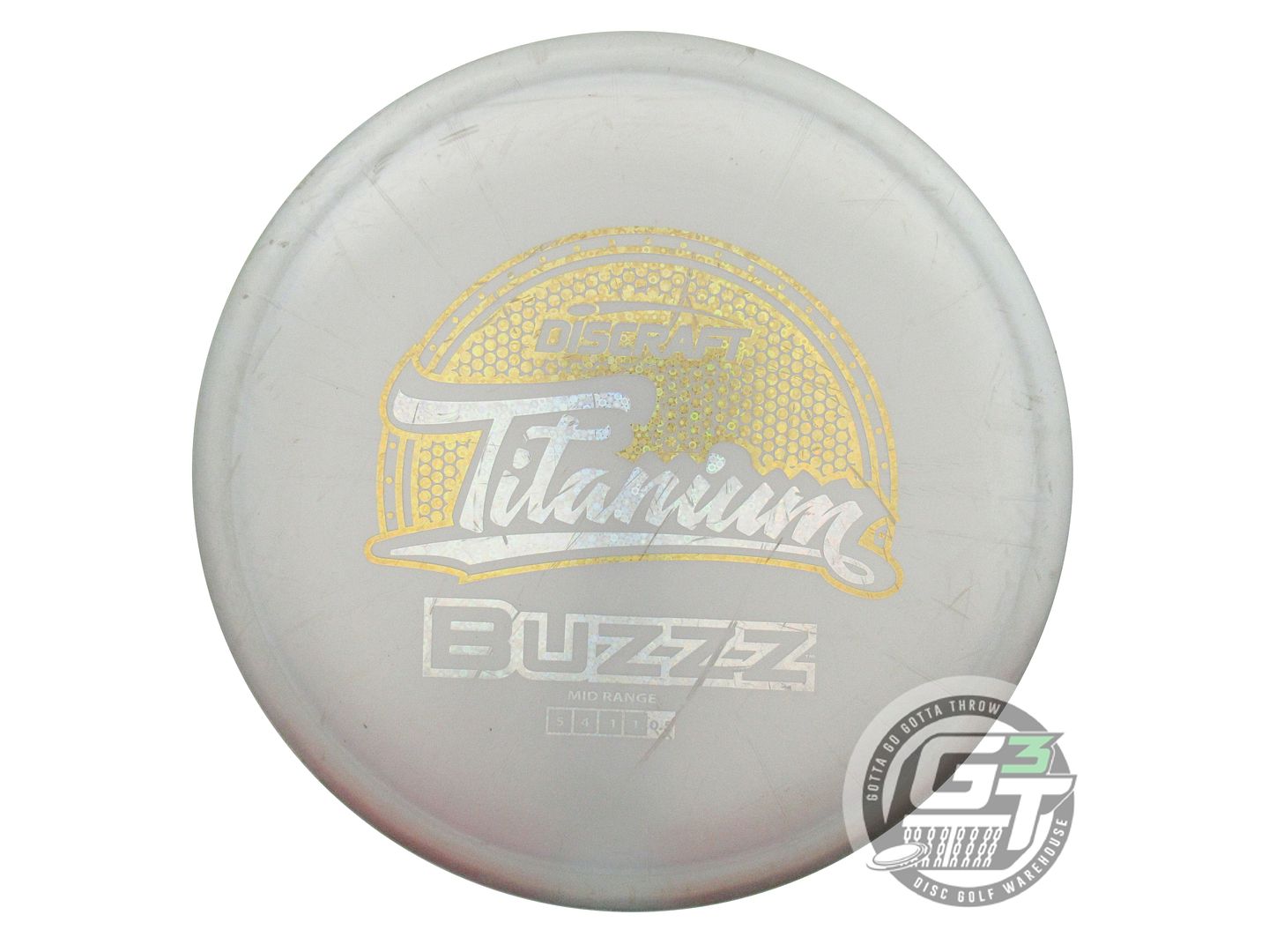 USED Discraft Titanium Buzzz 180g Gray Gold Bubble Foil Midrange Golf Disc