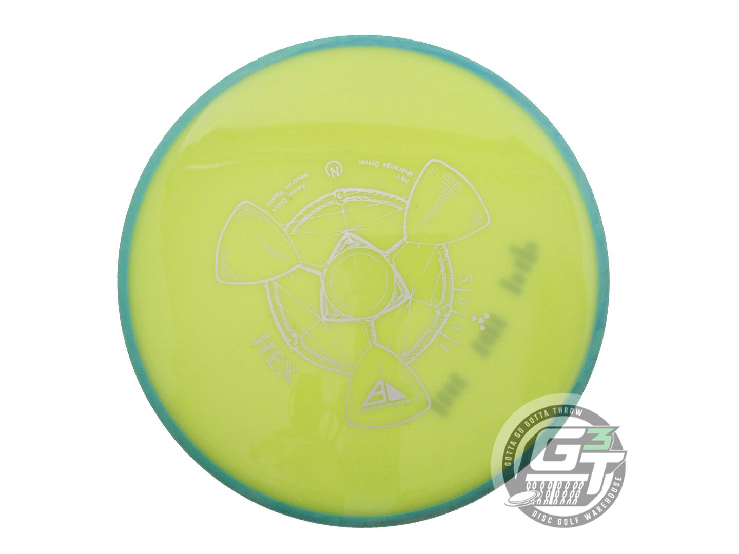 USED Axiom Discs Neutron Hex 176g Yellow Seafoam Rim Midrange Golf Disc