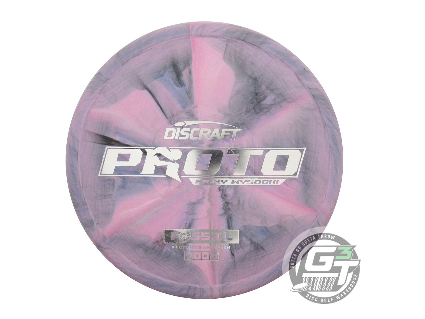 USED Discraft [WYSOCKI] PROTO ESP Fossil 176g Pink-Black Silver Foil Putter Disc