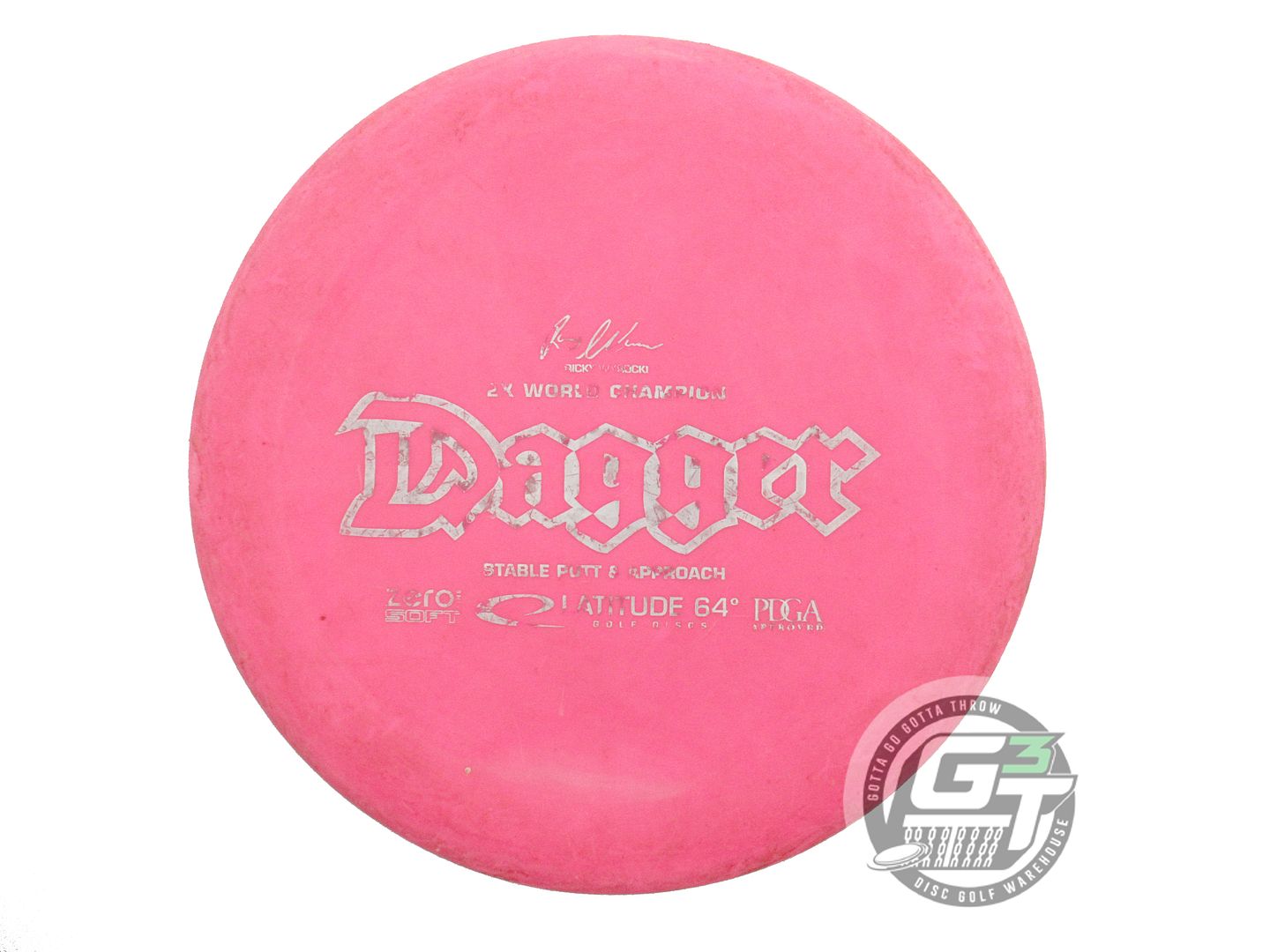 USED Latitude 64 Zero Soft Dagger 174g Pink Silver Foil Putter Golf Disc