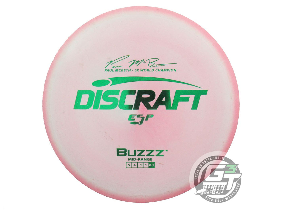 USED Discraft [McBETH] ESP Buzzz 179g Lt. Pink Green Foil Midrange Golf Disc