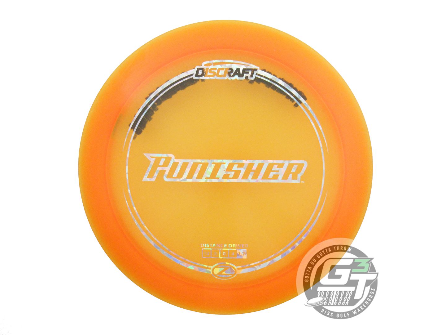 USED Discraft Z Punisher 173g Orange Silver Shatter Foil Distance Driver Disc