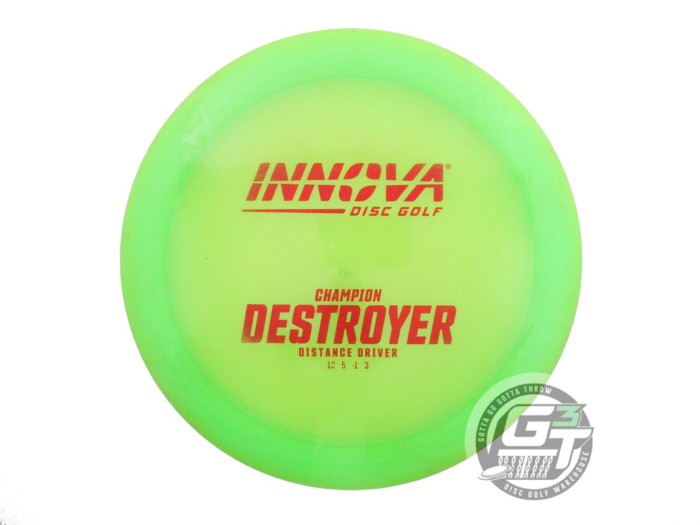 USED Innova Champion Destroyer 171g Lime Red Star Foil Distance Driver Golf Disc
