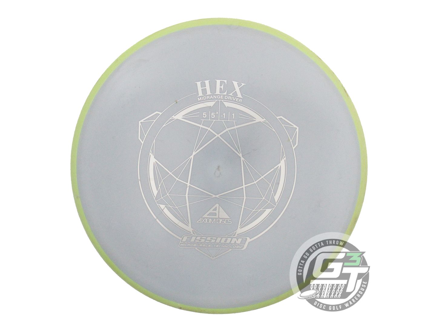 USED Axiom Discs Fission Hex 175g Gray Lime Rim Midrange Golf Disc