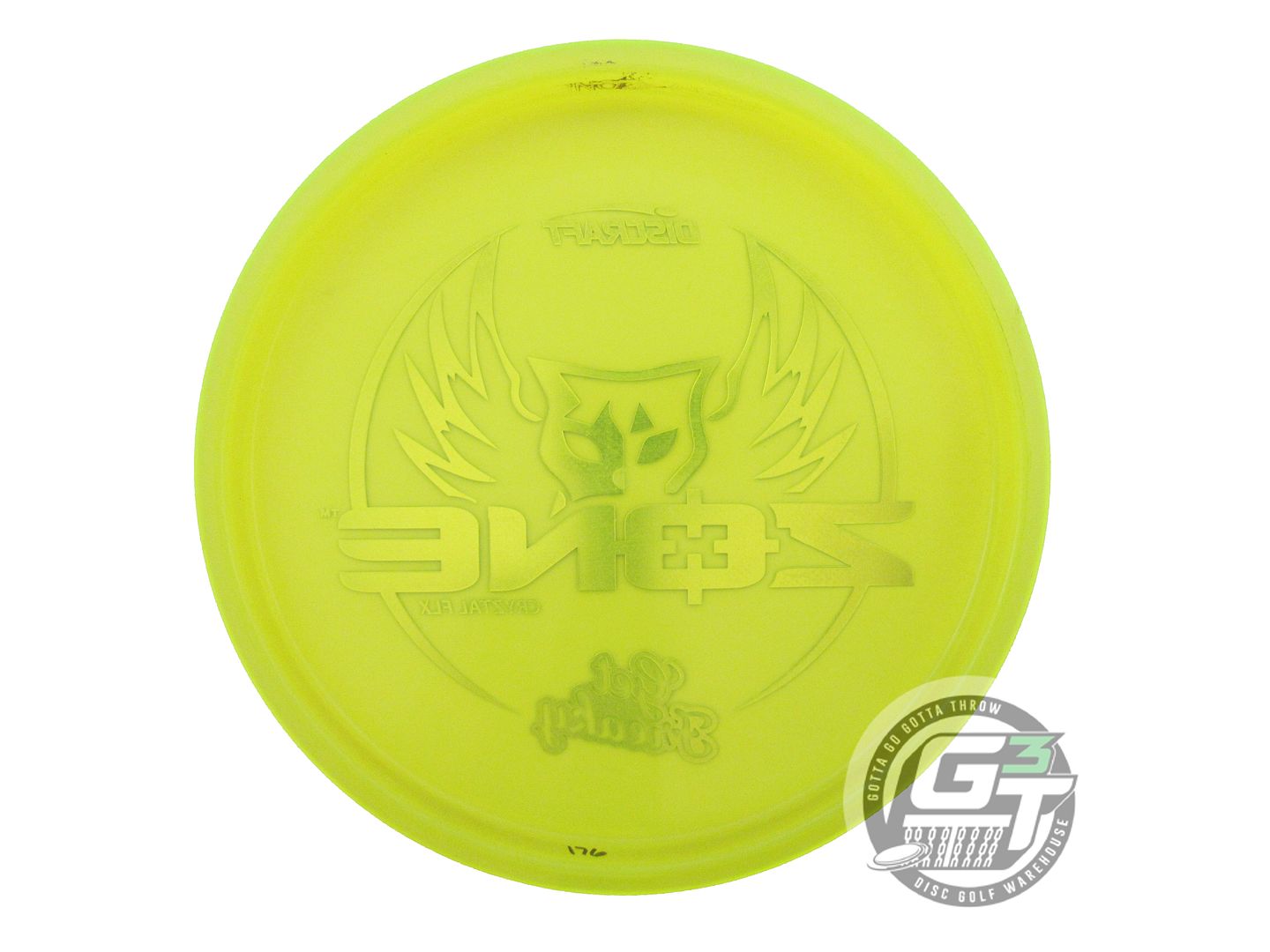 USED Discraft FREAKY Cryztal FLX Zone 176g Yellow Reptile Foil Putter Golf Disc