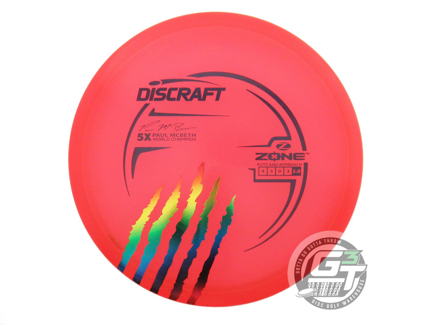 NOS Discraft [McBETH] 5X Z Zone 175g Red Rainbow Foil Putter Golf Disc