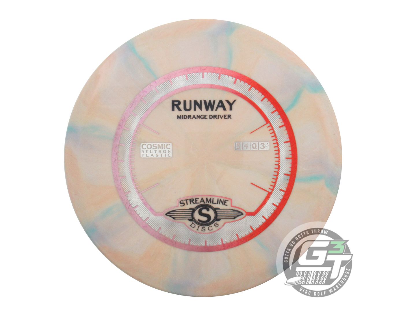 USED Streamline Discs Cosmic Neutron Runway 178g Peach-Green Midrange Golf Disc