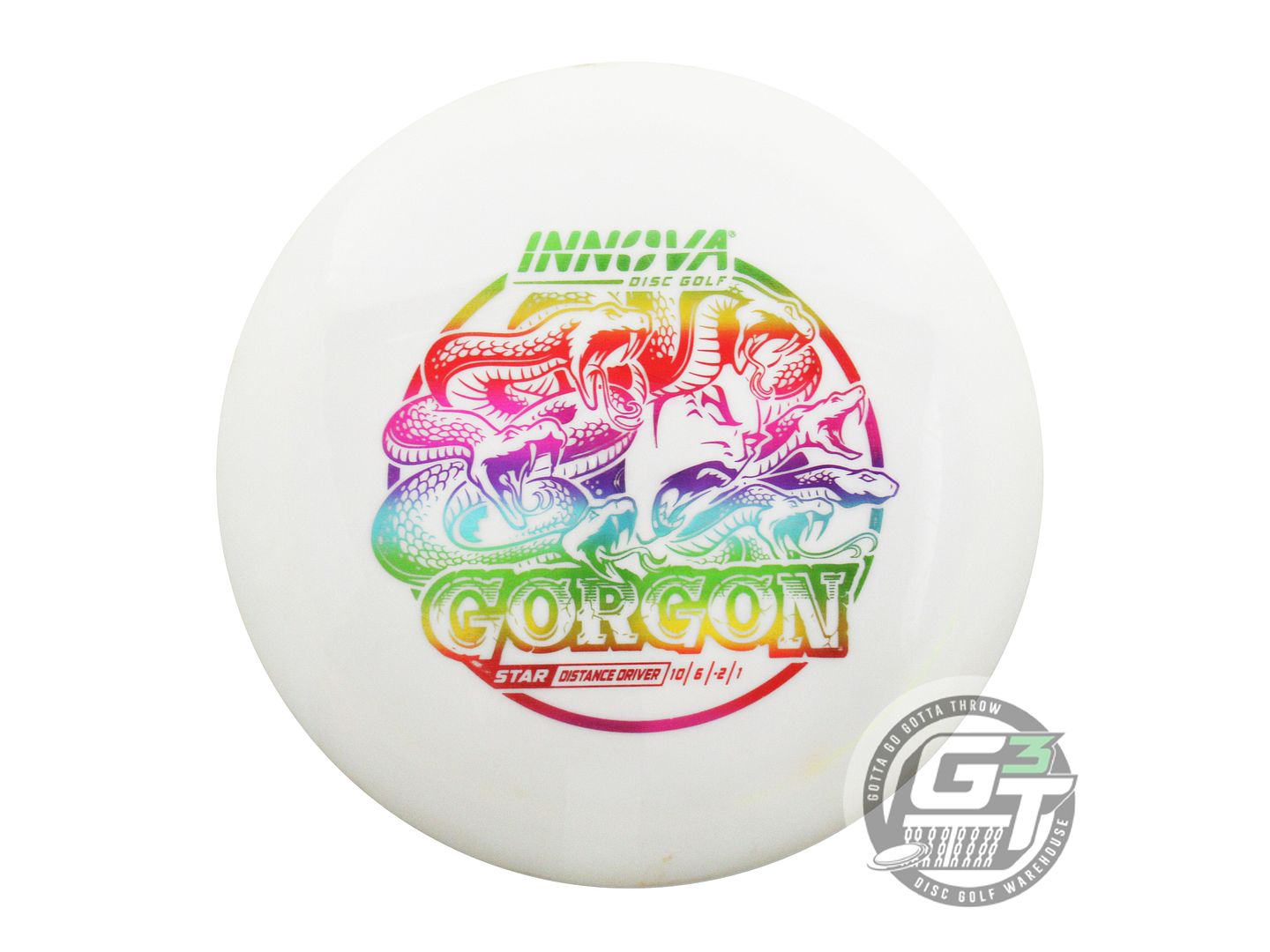 USED Innova Star Gorgon 175g White Rainbow Foil Distance Driver Golf Disc
