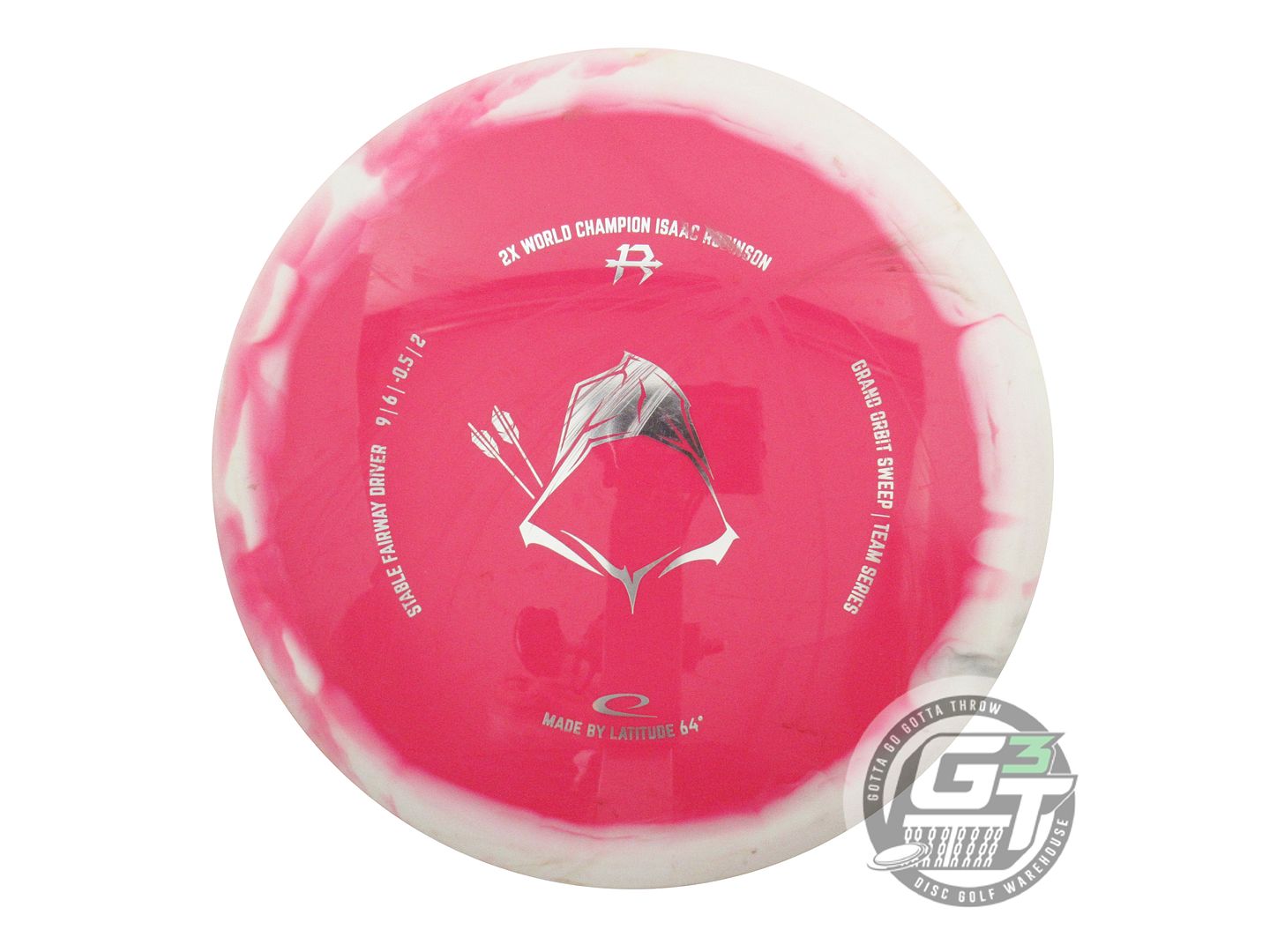 USED Latitude 64 [ROBINSON] Royal Grand Orbit Sweep 173g White-Pink Driver Disc
