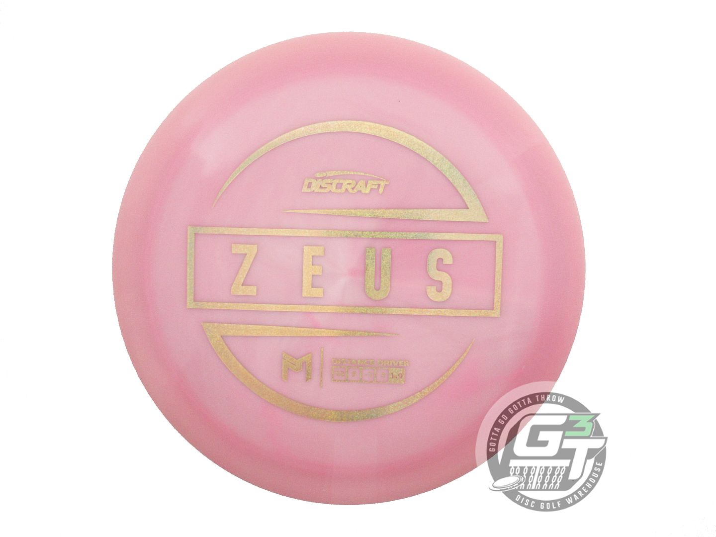 USED Discraft [McBETH] ESP Zeus 174g Pink Gold Glitter Foil Driver Golf Disc