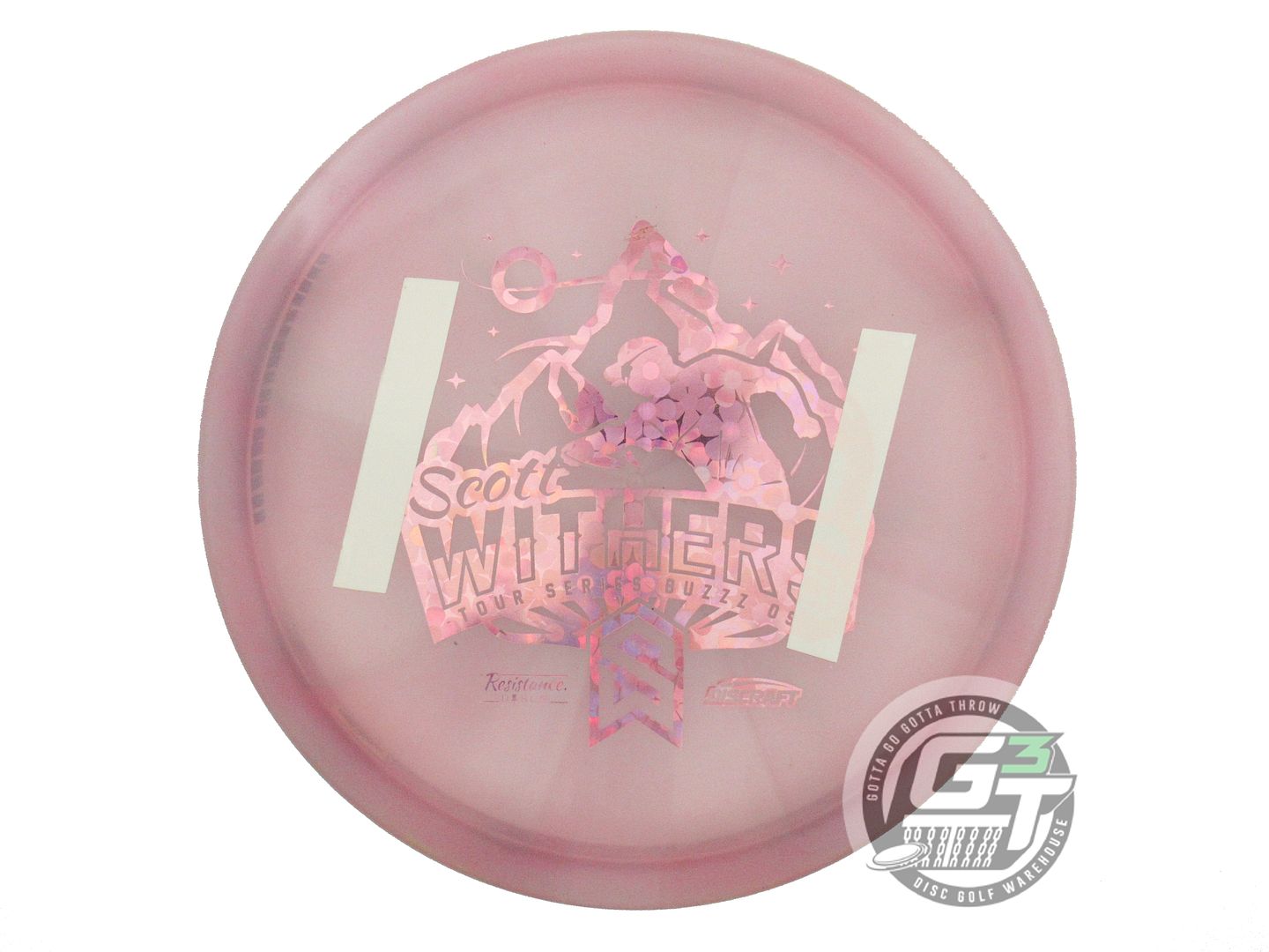 USED Discraft [WITHERS] CryZtal Buzzz OS 179g Pink Flower Foil Midrange Disc